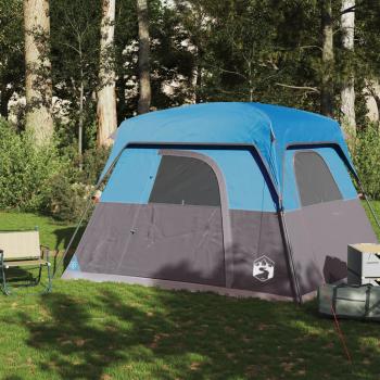 Campingzelt 4 Personen Blau Wasserdicht