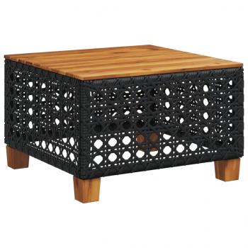 8-tlg. Garten-Sofagarnitur mit Kissen Schwarz Poly Rattan