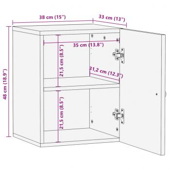 Bad-Wandschrank 38x33x48 cm Massivholz Mango