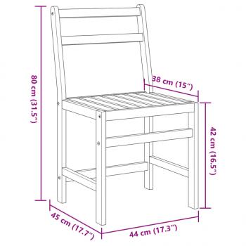 3-tlg. Balkonmöbel-Set Massivholz Akazie