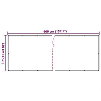 Garten-Sichtschutz Leistenstein-Optik Grau 400x120 cm PVC