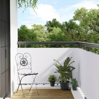 ARDEBO.de - Balkon-Sichtschutz Weiß 400x100 cm Poly Rattan