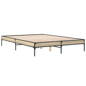 Bettgestell Sonoma-Eiche 160x200 cm Holzwerkstoff und Metall