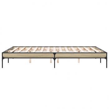 Bettgestell Sonoma-Eiche 160x200 cm Holzwerkstoff und Metall