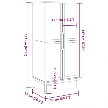 Kleiderschrank FLORO Weiß 77x53x171 cm Massivholz Kiefer