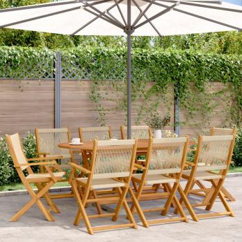 ARDEBO.de - Gartenstühle 8 Stk. Klappbar Beige Massivholz Akazie