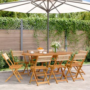 ARDEBO.de - Gartenstühle 8 Stk. Klappbar Beige Massivholz Akazie