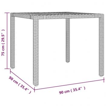 3-tlg. Bistro-Set mit Kissen Grau Poly Rattan