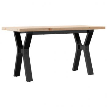 Couchtisch Y-Gestell 90x40x45,5cm Massivholz Kiefer & Gusseisen