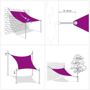 Sonnensegel 160 g/m² Rechteckig Sandfarben 2x4,5 m HDPE