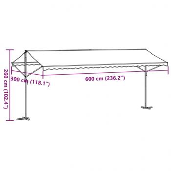 Freistehende Markise Blau und Weiß 600x300 cm Stoff und Stahl