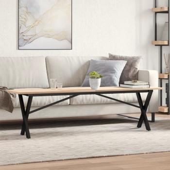 ARDEBO.de - Couchtisch X-Gestell 160x40x45 cm Massivholz Kiefer & Gusseisen