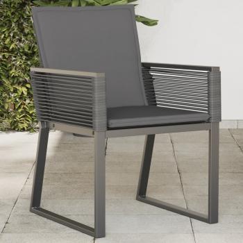 ARDEBO.de - Gartenstühle mit Kissen 4 Stk. Schwarz Poly Rattan