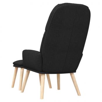 Relaxsessel mit Hocker Schwarz Stoff