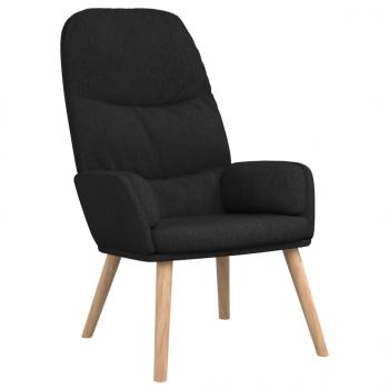 Relaxsessel mit Hocker Schwarz Stoff