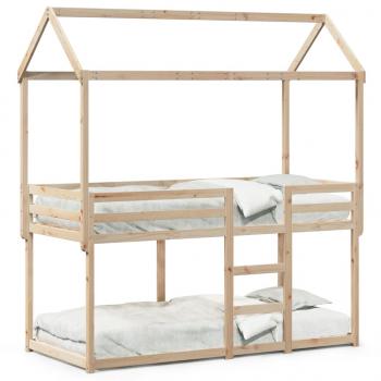 ARDEBO.de - Etagenbett mit Dach 90x200 cm Massivholz Kiefer