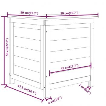 Outdoor-Kissenbox 50x50x56 cm Massivholz Tanne