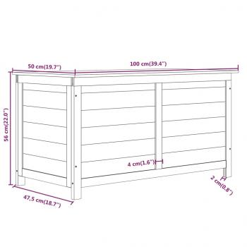 Outdoor-Kissenbox 100x50x56 cm Massivholz Tanne