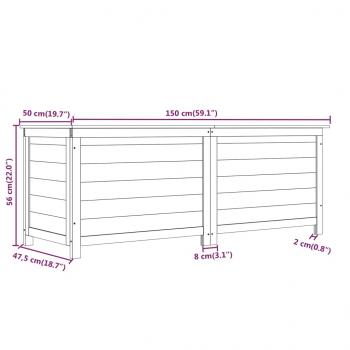 Outdoor-Kissenbox Braun 150x50x56 cm Massivholz Tanne