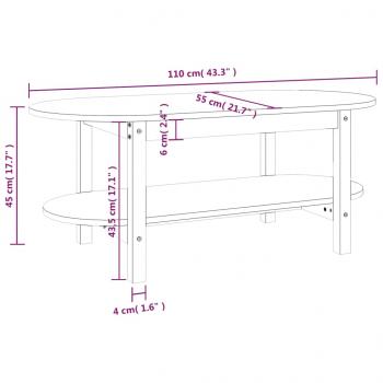 Couchtisch Grau 110x55x45 cm Massivholz Kiefer