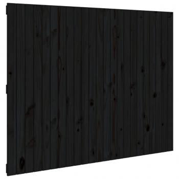 Wand-Kopfteil Schwarz 146,5x3x110 cm Massivholz Kiefer