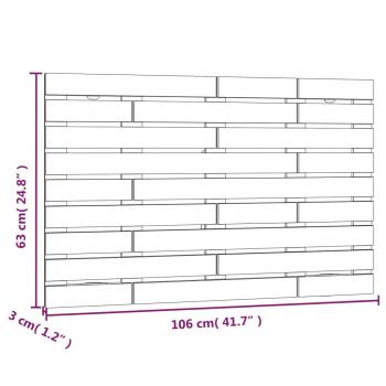 Wand-Kopfteil Schwarz 106x3x63 cm Massivholz Kiefer