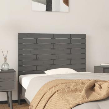 ARDEBO.de - Wand-Kopfteil Grau 106x3x63 cm Massivholz Kiefer