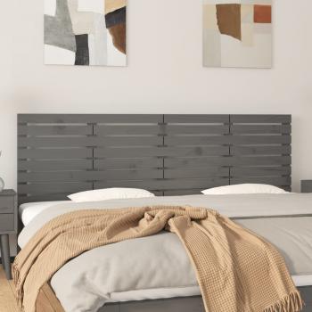 ARDEBO.de - Wand-Kopfteil Grau 206x3x63 cm Massivholz Kiefer