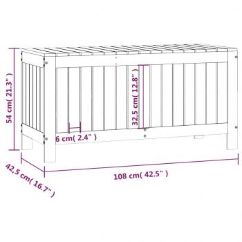 Gartentruhe Honigbraun 108x42,5x54 cm Massivholz Kiefer