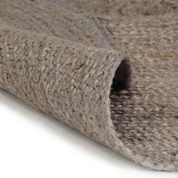 ARDEBO.de - Teppich Handgefertigt Jute Rund 180 cm Grau