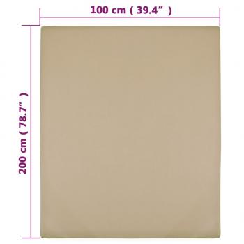 Spannbettlaken 2 Stk. Jersey Taupe 100x200 cm Baumwolle