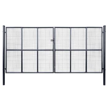 ARDEBO.de - Mesh-Gartentor Verzinkter Stahl 400 x 200 cm Grau