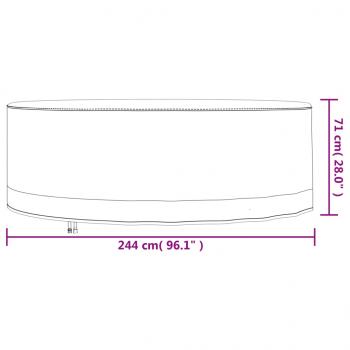 Gartenmöbel-Abdeckungen 2 Stk. Ø 244x71 cm 600D Oxford-Gewebe