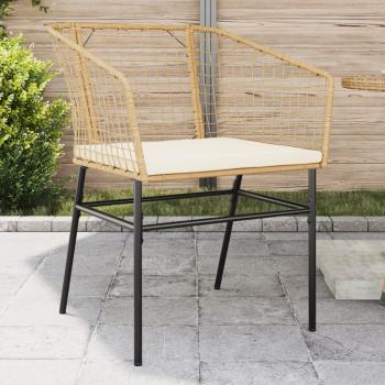 ARDEBO.de - Gartenstühle 2 Stk. mit Kissen Braun Poly Rattan