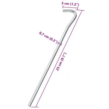 Zeltheringe 50 Stk. 23 cm Ø7 mm Verzinkter Stahl