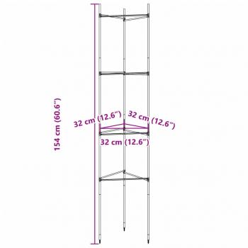 Tomatenkäfige 6 Stk. 154 cm Stahl und PP