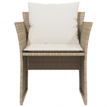 Gartenstuhl mit Fußhocker Beige Poly Rattan