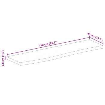 Tischplatte 110x40x3,8 cm Baumkante Massivholz Raues Mangoholz