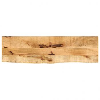 ARDEBO.de - Tischplatte 100x40x2,5 cm Baumkante Massivholz Raues Mangoholz