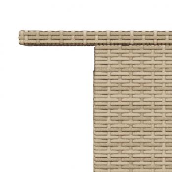 Gartentisch mit Glasplatte Beige 100x55x73 cm Poly Rattan