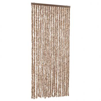 Fliegenvorhang Beige und Dunkelbraun 56x200 cm Chenille