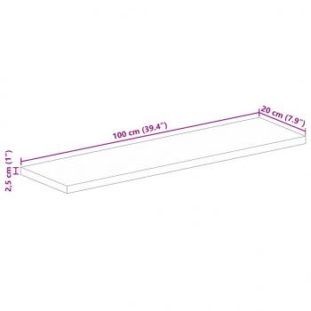 Tischplatte 100x20x2,5 cm Rechteckig Altholz Massiv