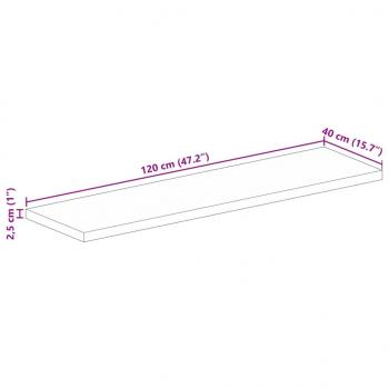 Tischplatte 120x40x2,5 cm Rechteckig Altholz Massiv