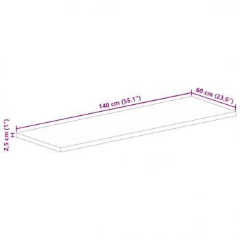 Tischplatte 140x60x2,5 cm Rechteckig Altholz Massiv