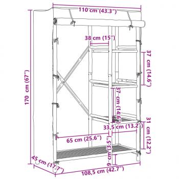 Kleiderschrank 110x45x170 cm Bambus