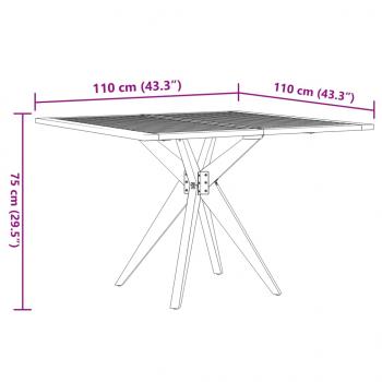 Gartentisch Quadratisch 110x110x75 cm Massivholz Akazie