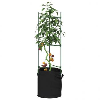 ARDEBO.de - Tomatenkäfige mit Pflanzsäcken 6 Stk. 116 cm Stahl und PP