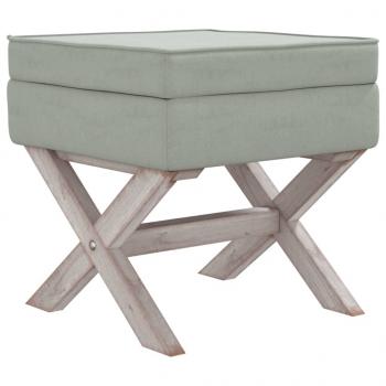 Hocker mit Stauraum Hellgrau 45x45x49 cm Samt