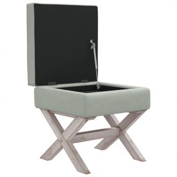 Hocker mit Stauraum Hellgrau 45x45x49 cm Samt