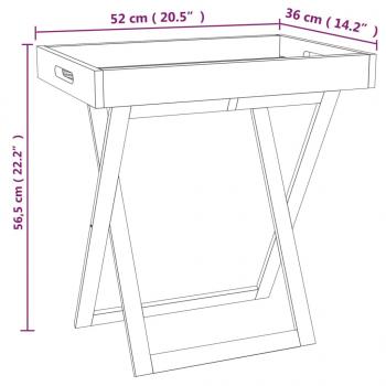 Tabletttisch Klappbar 52x36x56,5 cm Massivholz Nussbaum